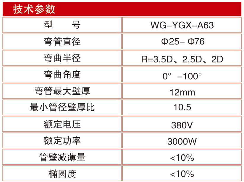 WG-YGX-A63强力液压弯管机